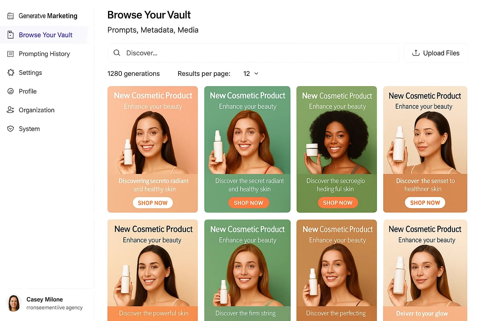 Team working with AI-generated content