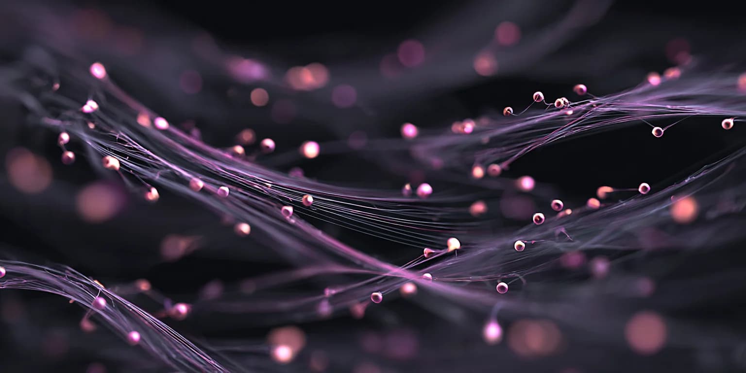 Abstract visualization: Twilight threads of a glowing network