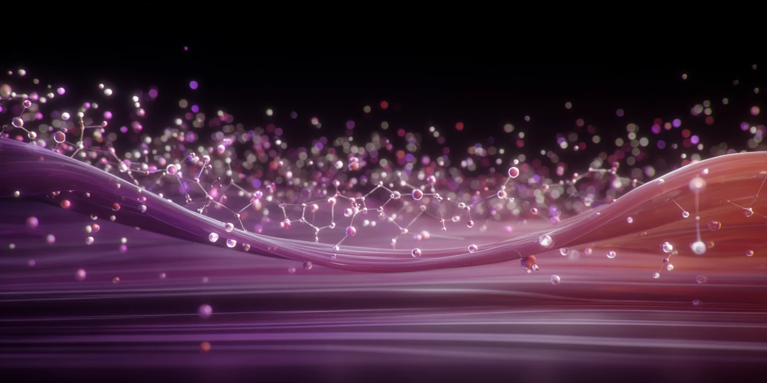 Abstract visualization: Neon flowing waves with sparkles