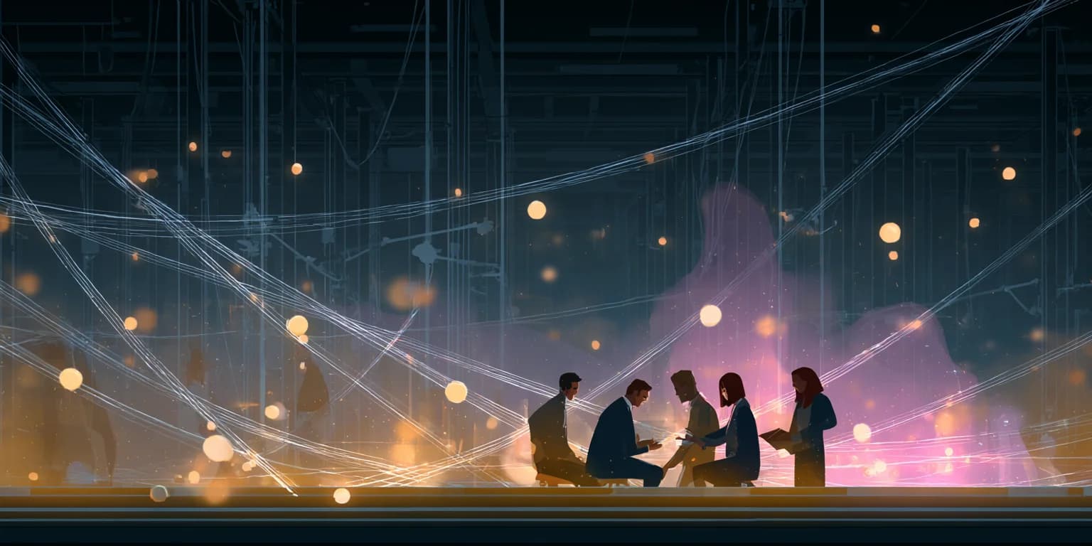 Abstract visualization representing the synthesis of human creativity and AI assistance