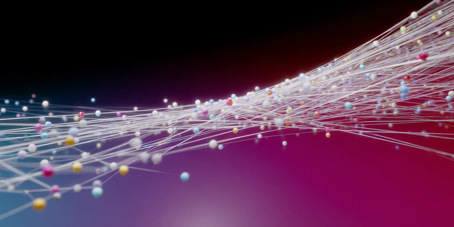 Abstract fiber optic network lines representing AI transparency infrastructure