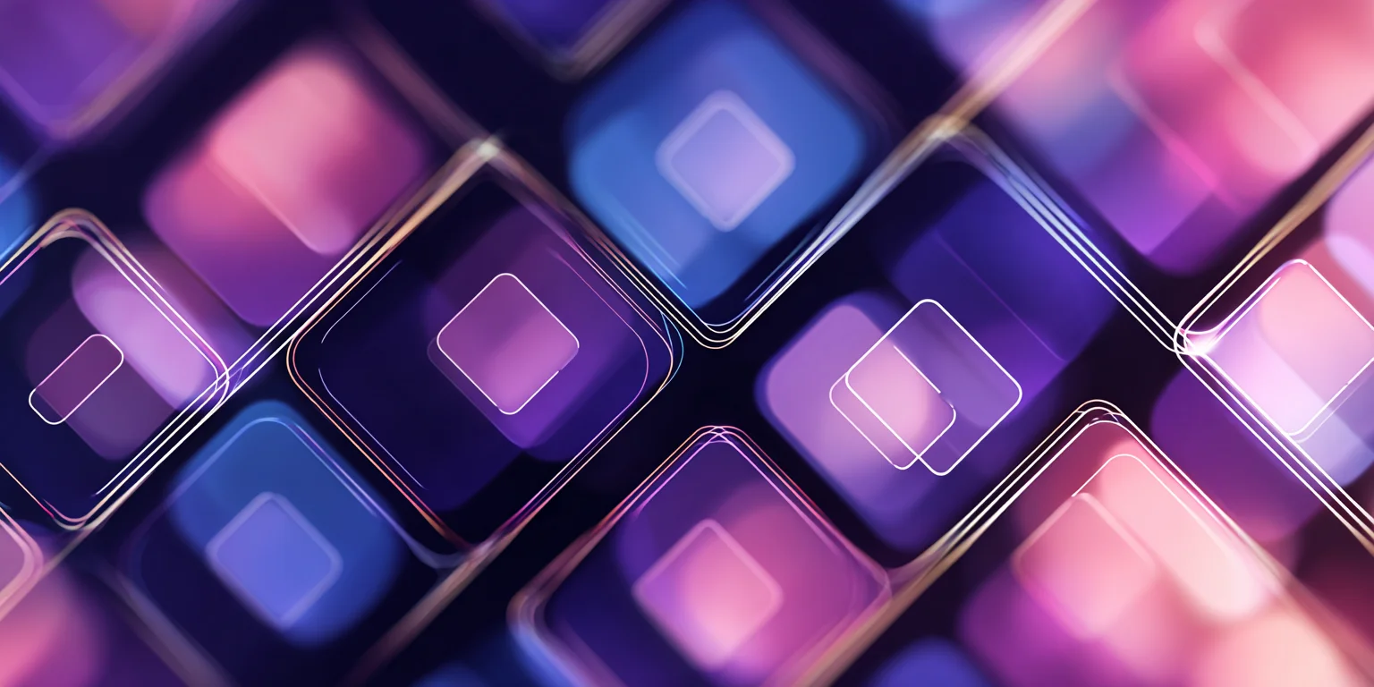 Abstract visualization: Colorful neon keyboard keycaps close-up