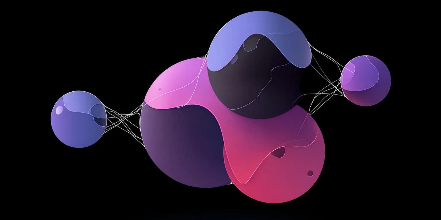 Abstract visualization: Glow spheres in a dark continuum