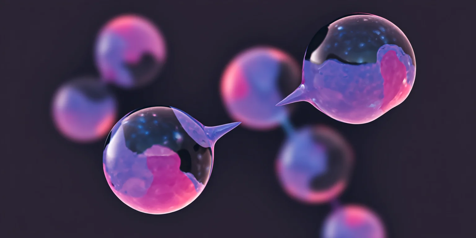 Abstract visualization: Colorful soap bubbles in motion